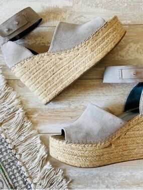 Dolce Vita Gray Straw Espadrille Wedge
Sandals